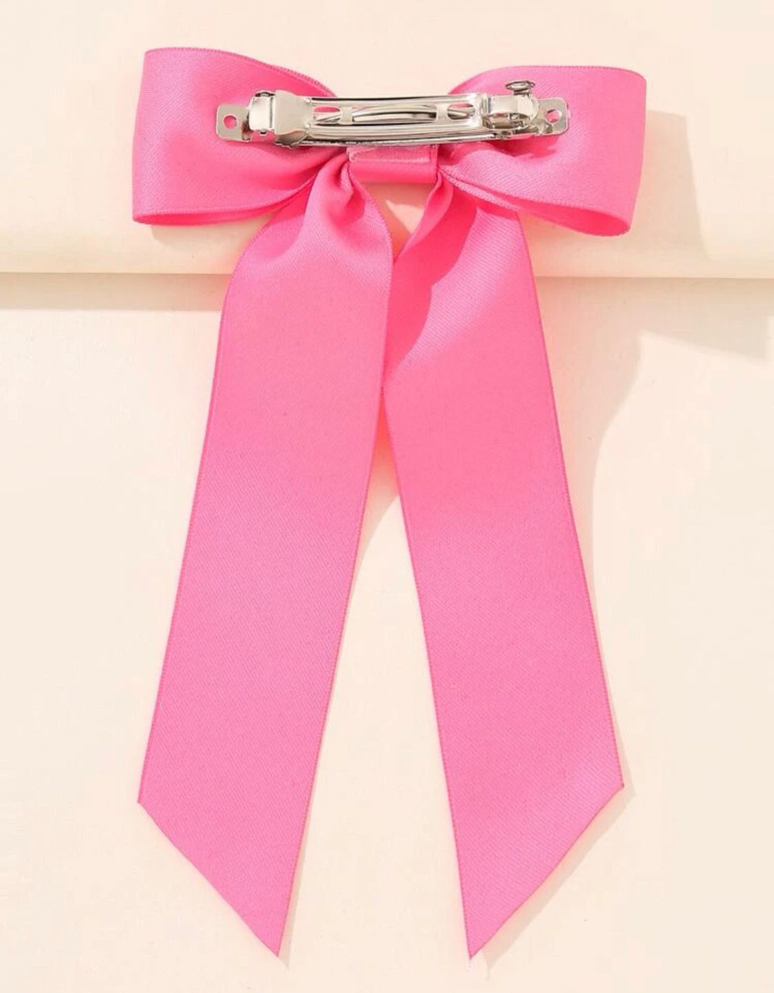 Hot Pink French Bow Clip